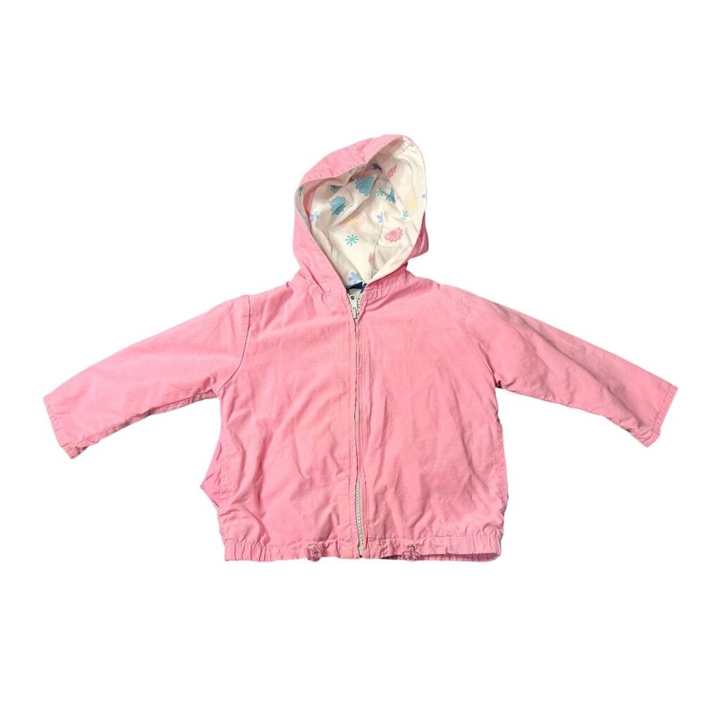 VTG Little Legends Baby Girls Soft Pink Hooded Jacket Floral Interior Lining 12M